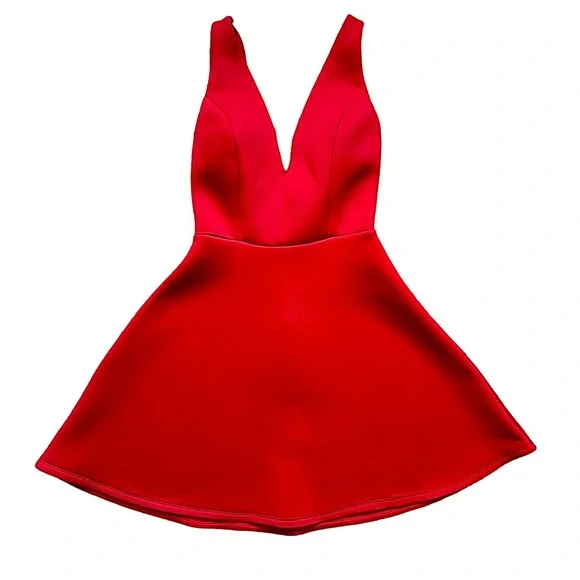 Hot Gal Dresses | Deep Plunge Neck Red Dress | Color: Red | Size: S | Upnorthcorp's Closet